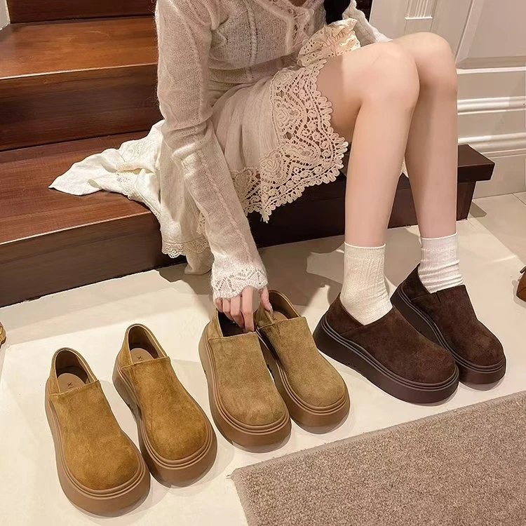 厚底休闲两穿勃肯鞋女2025新款秋季一脚蹬复古单鞋全包博肯3562