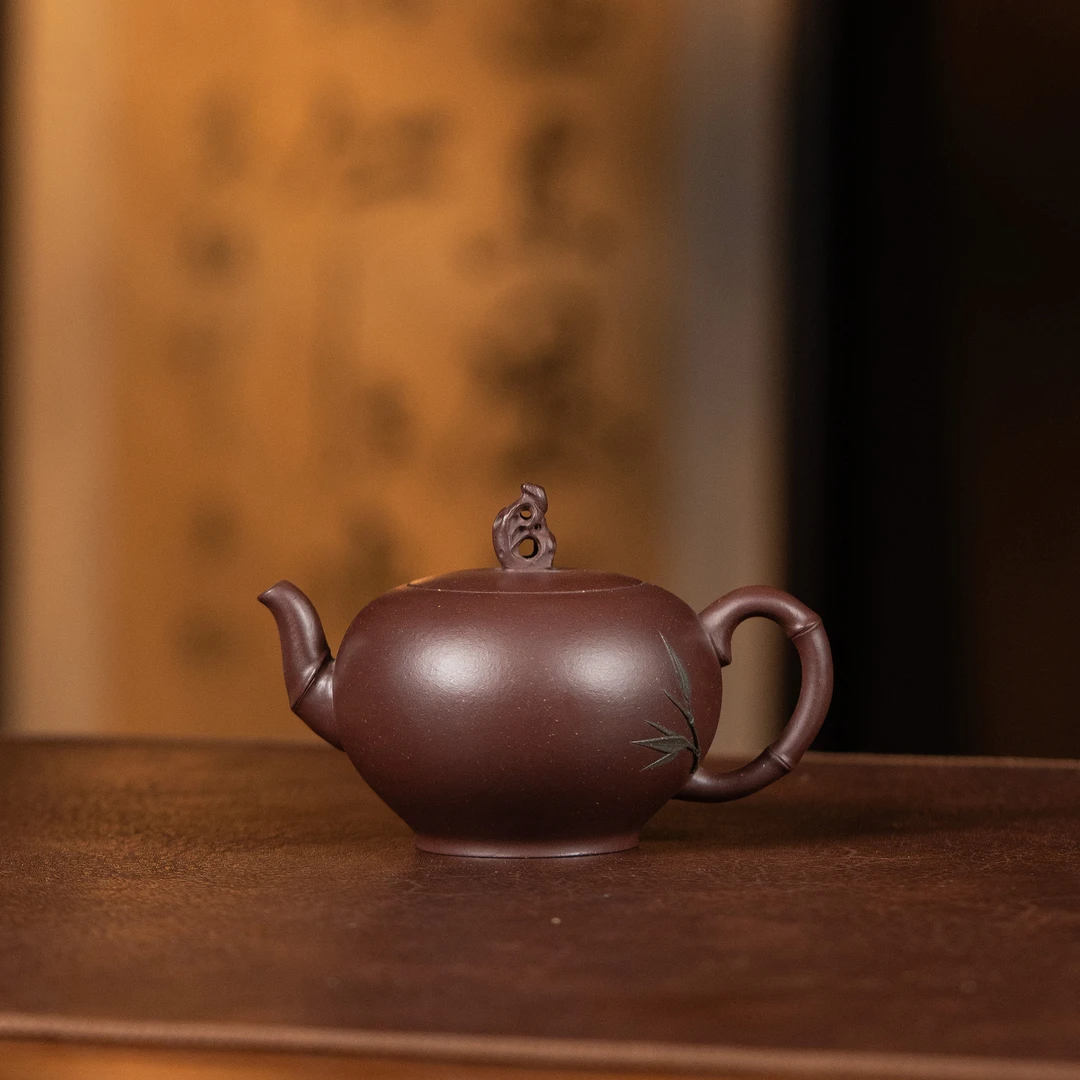 【利贞丨一粒珠】原矿紫泥 约250cc 手工制 宜兴紫砂壶 茶具LZ