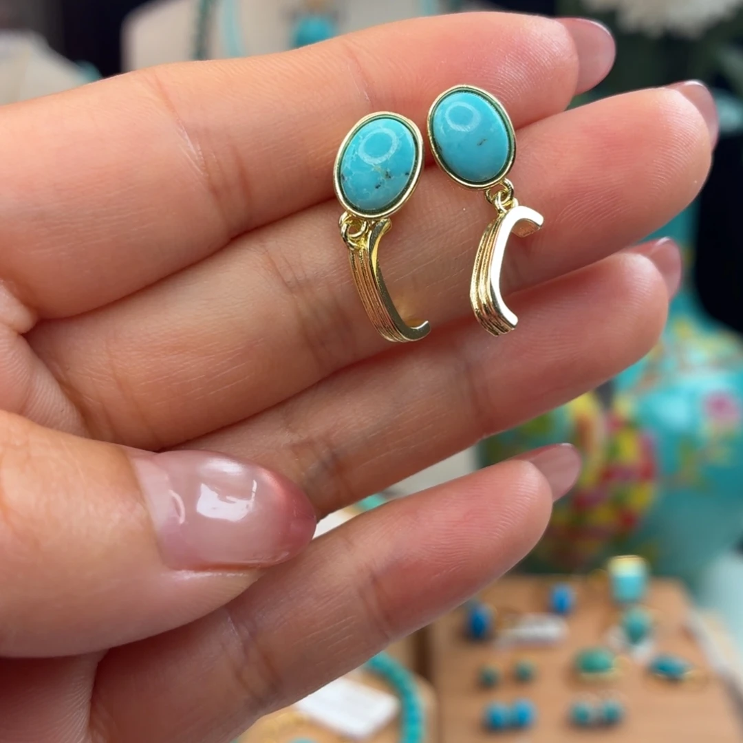 绿松石合金耳饰耳钉