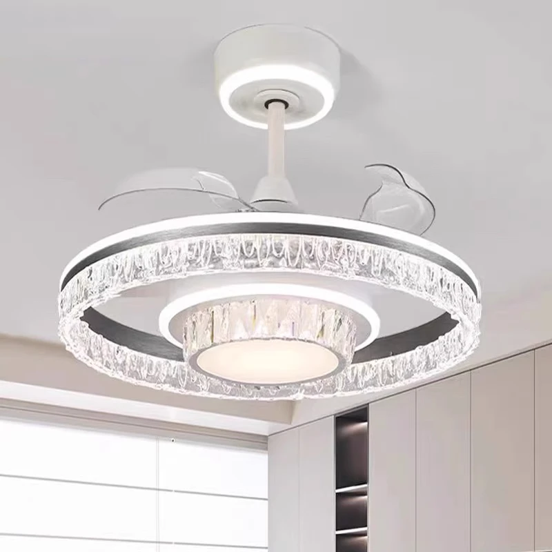 隐形风扇灯餐厅吊灯一体变频节能现代简约卧室灯具灯饰2025吸顶灯