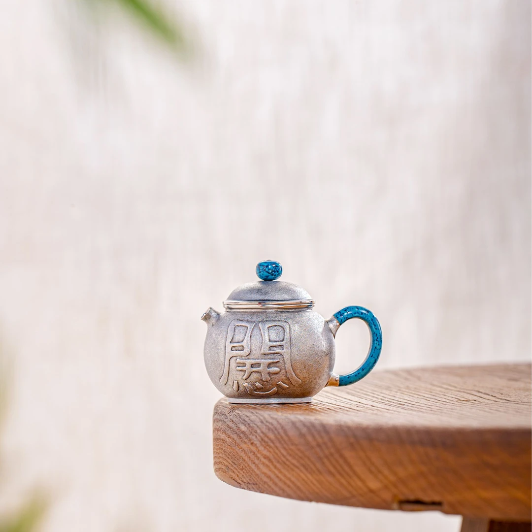 蜂鸟工坊 名匠优选 漆把漆钮錾刻哈哈哈一块料小壶 MJYXA1163