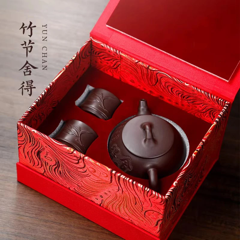 宜兴紫砂壶纯全手工原矿大容量泡茶壶功夫茶具套装竹节舍得石瓢壶