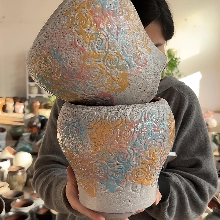 正品花盆高21/17两个