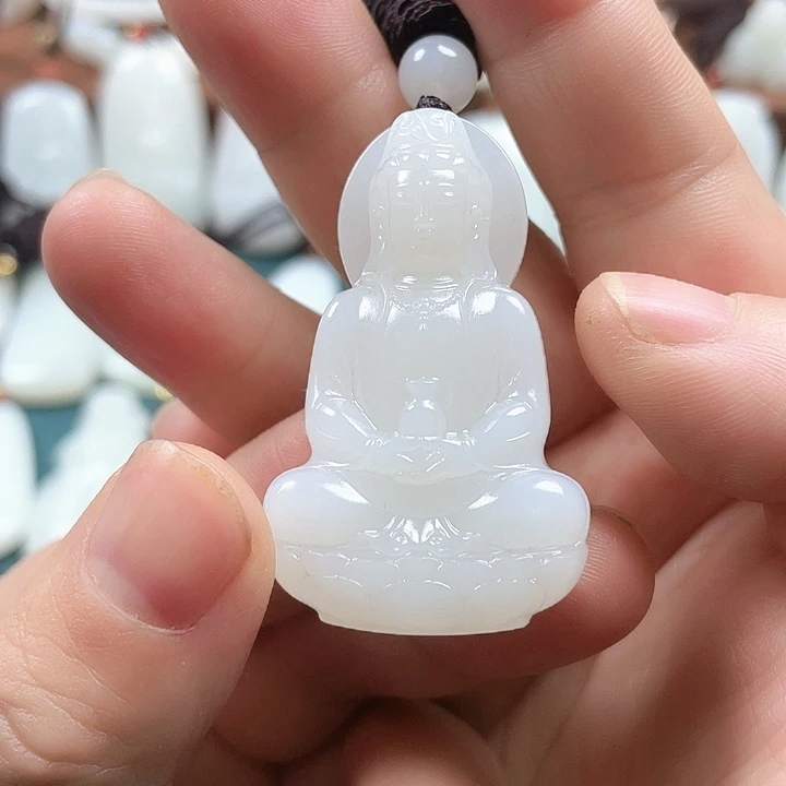 和田玉颈饰未镶嵌老***，