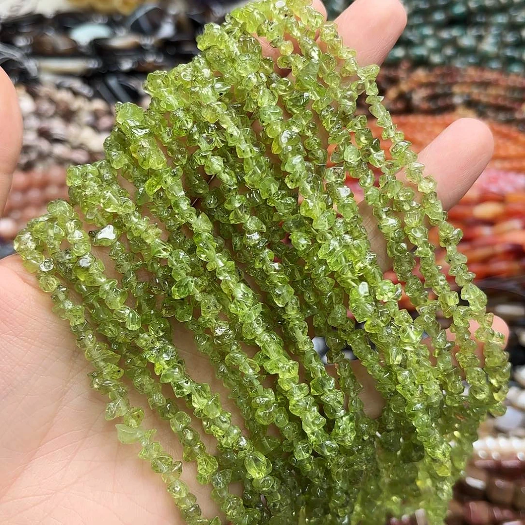 玛瑙/玉髓未镶嵌珠宝半成品卡5-6橄榄碎石一条长75-80