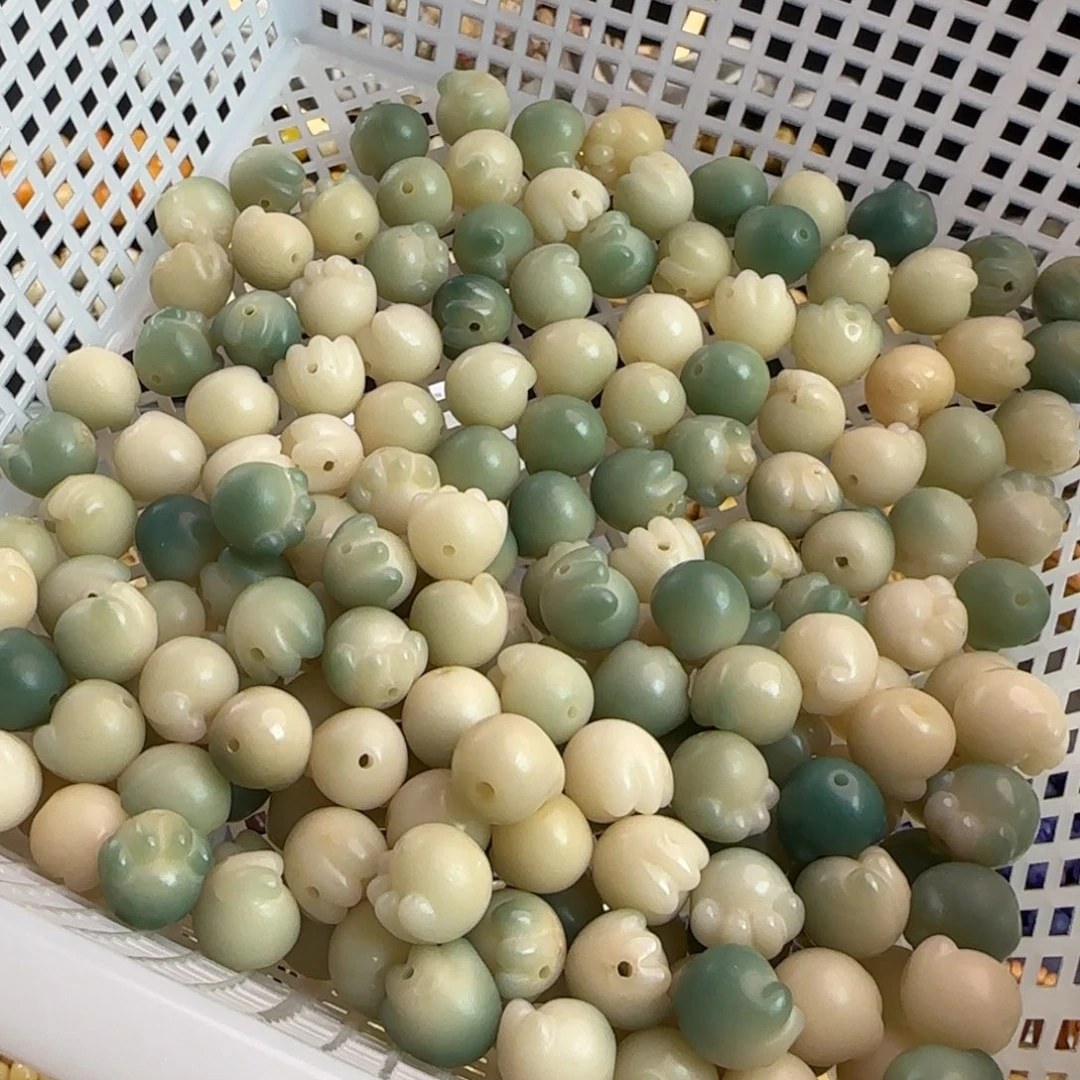 菩提根/象牙果手串瑕疵卡15果冻绿猫爪30颗不挑瑕疵