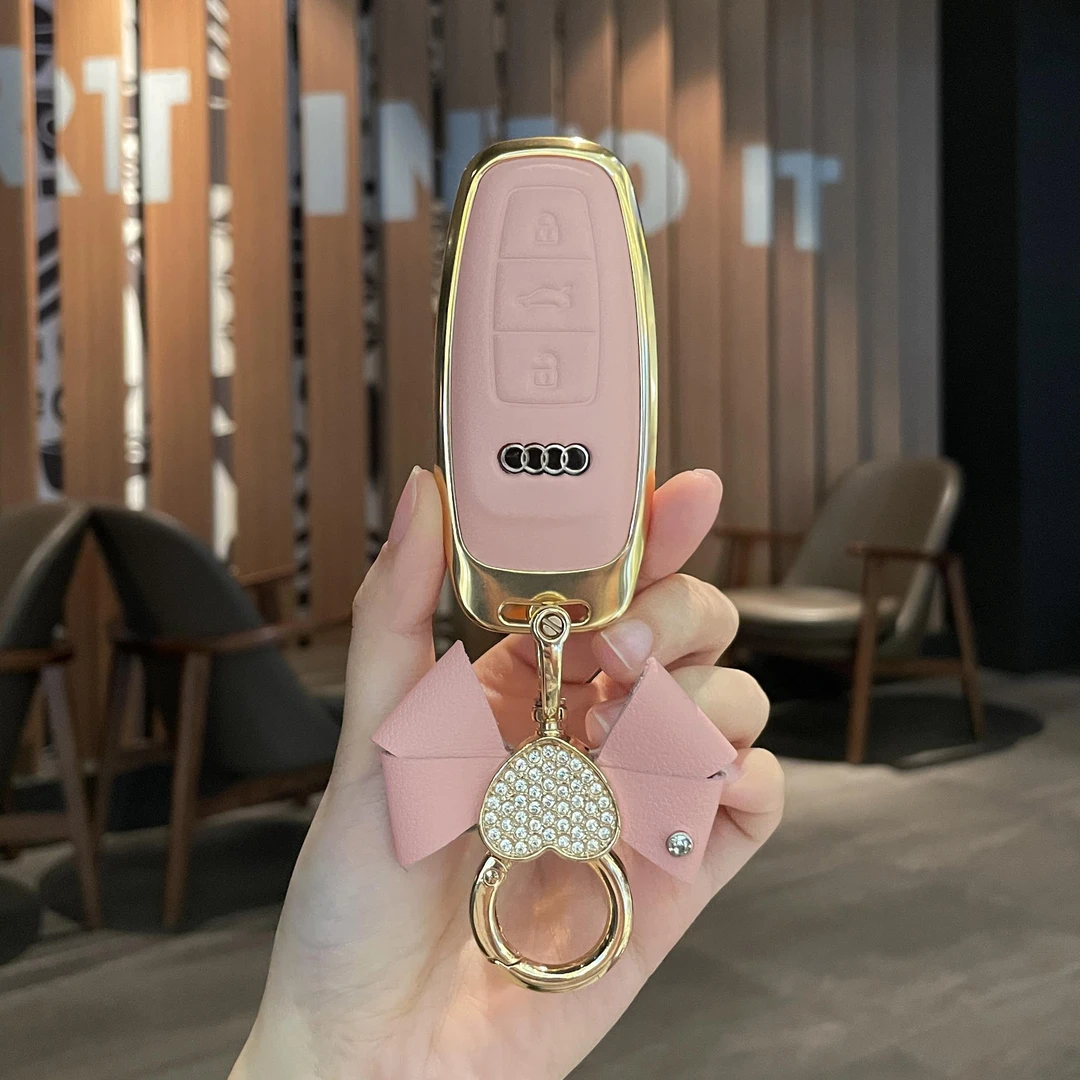 用于奥迪A6L汽车钥匙套A4L Q5L高端Q7 A3 A7 A8 Q2L Q3扣女式高端