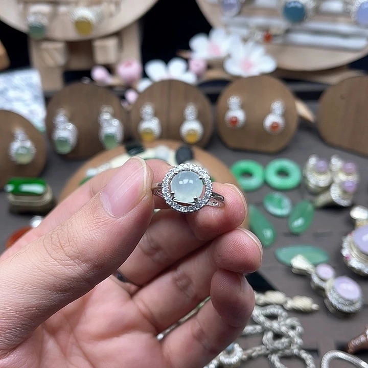 翡翠银S925镶嵌戒指