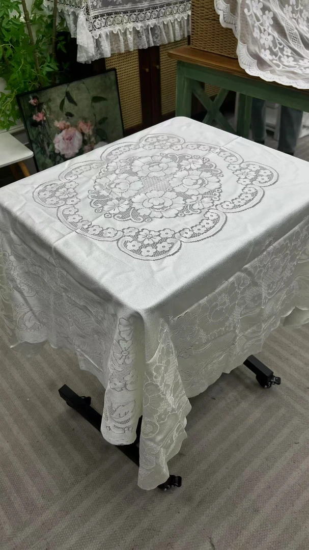 （130*130）大叶牡丹 正方形桌布退 盖巾 方桌圆桌茶几