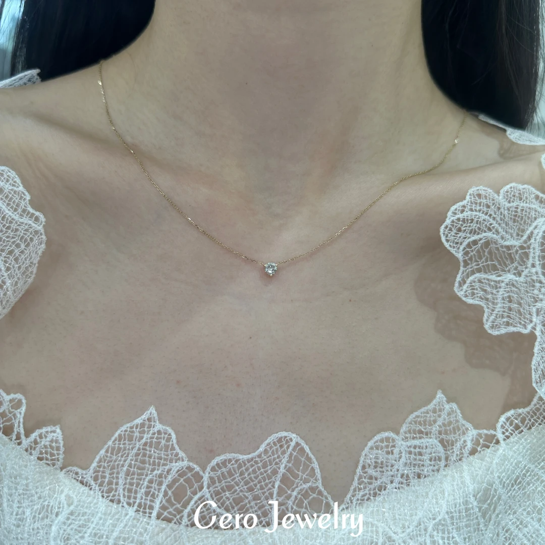 CERO【公主专属】18k金经典时尚百搭精致30分钻石项链XY0014