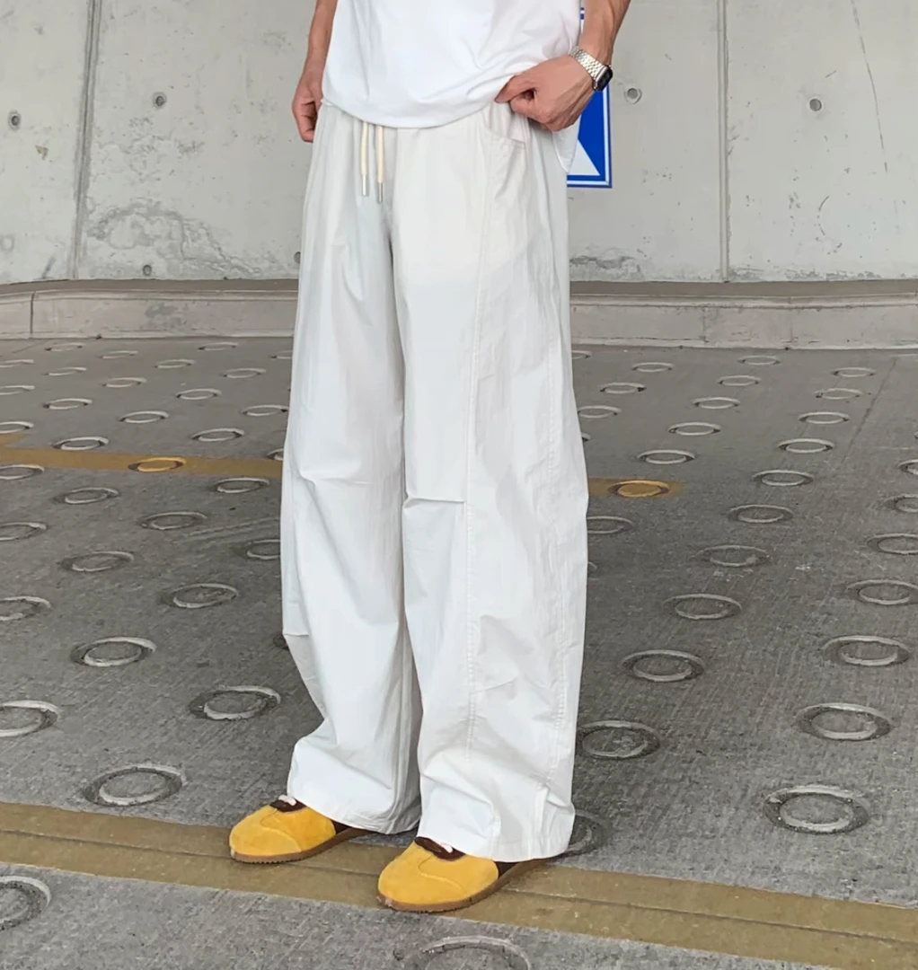 K810美式高街口袋拼接刺绣牛仔裤男复古水洗裤子休闲宽松阔腿裤