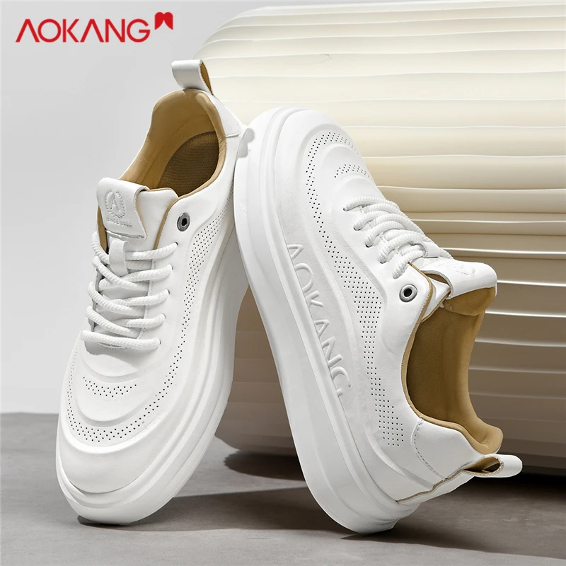 Aokang/奥康官方正品男鞋2025春季新款小白鞋男款透气板鞋休闲鞋