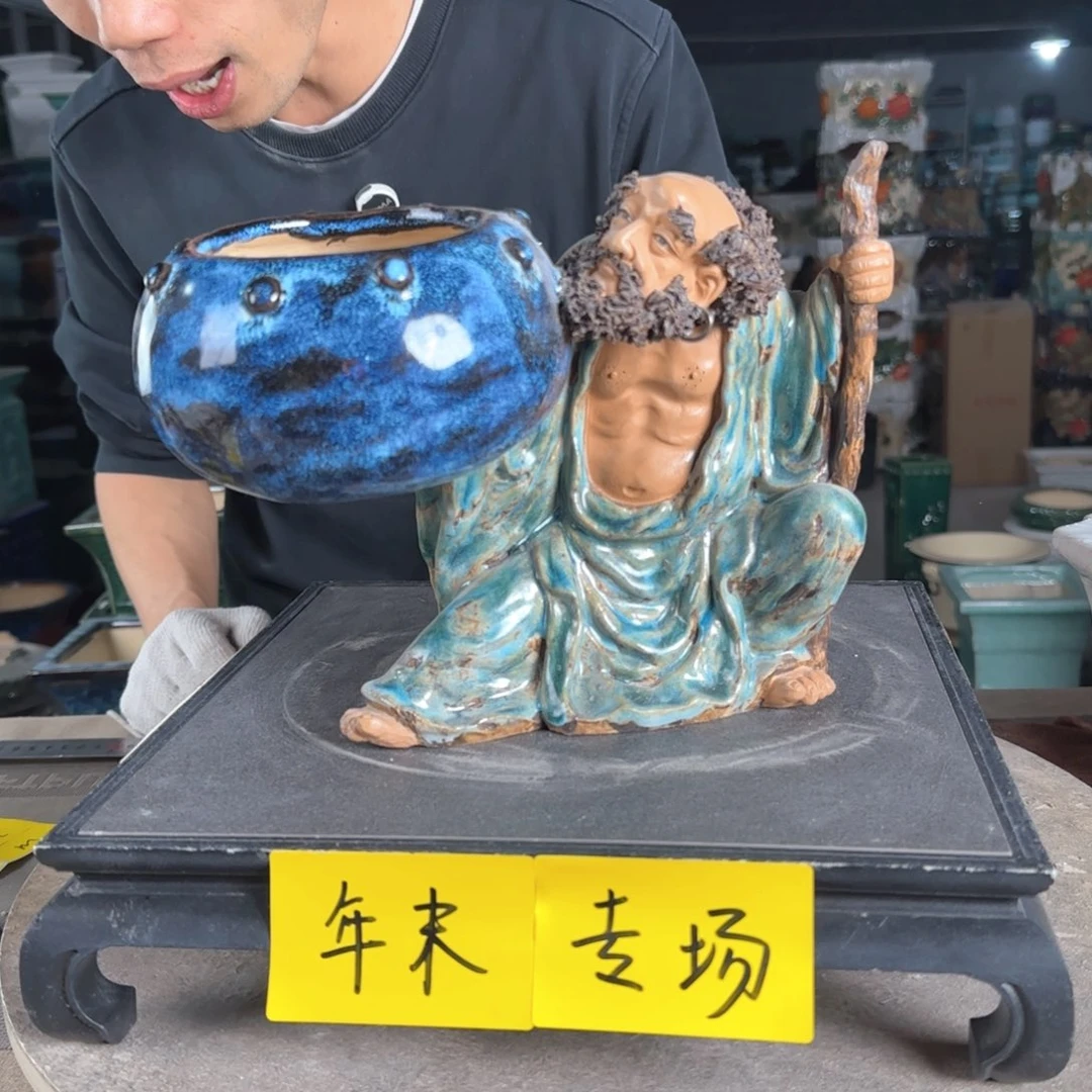 一风堂石湾花盆。缝隙