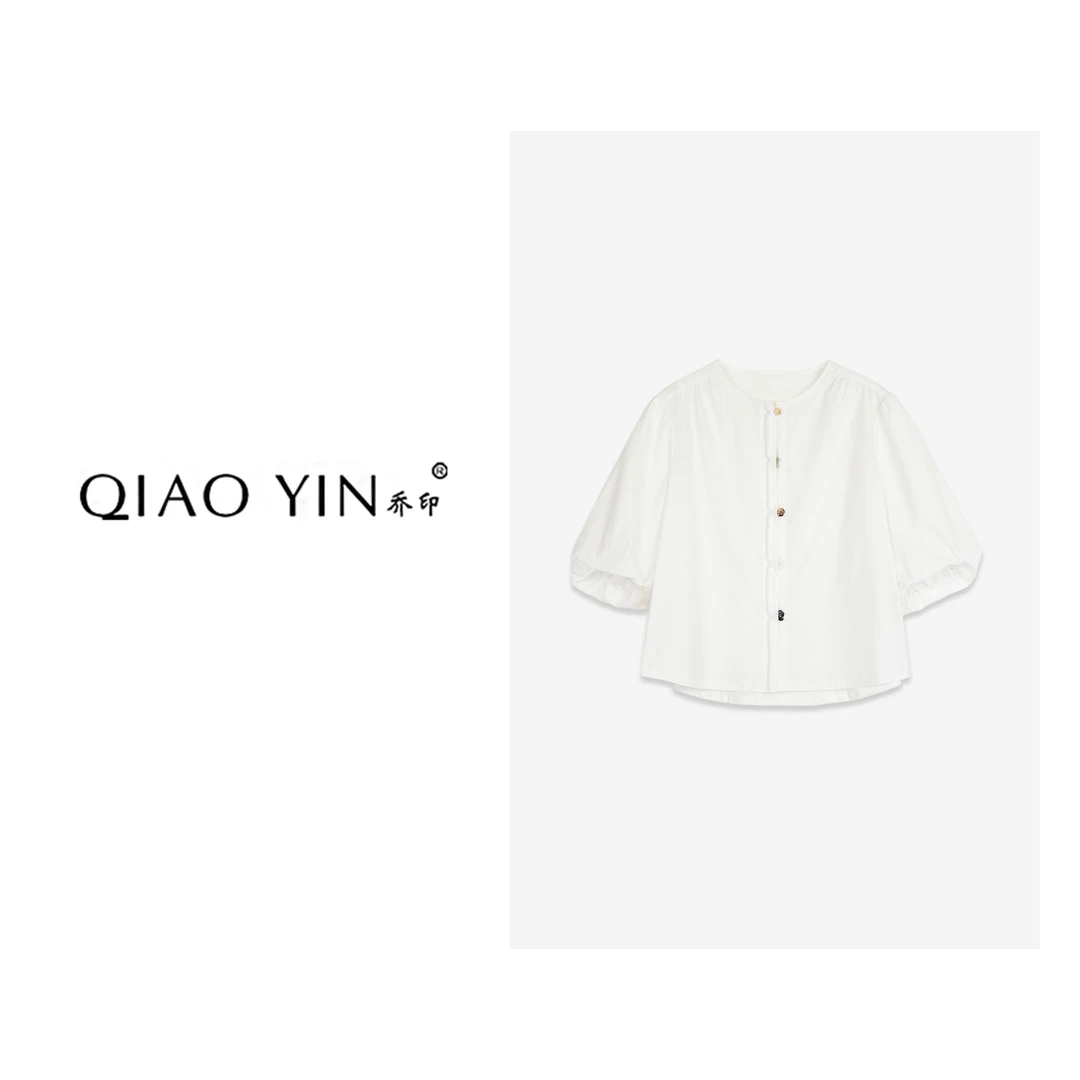 QIAO YIN"衬衫“夏季纯色设计感时尚上衣衬衫休闲QY27844