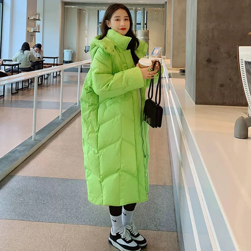 粉色甜美超好看棉服外套女2025冬季新长过膝大被子加厚面包服