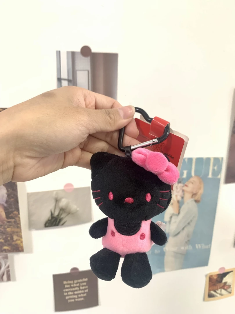 【黑皮粉KT】三丽鸥凯蒂猫hellokitty玩偶包包挂件钥匙扣
