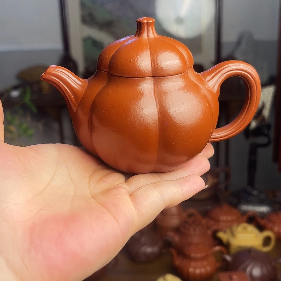 雯***雯紫砂壶原矿赵庄朱泥筋纹器