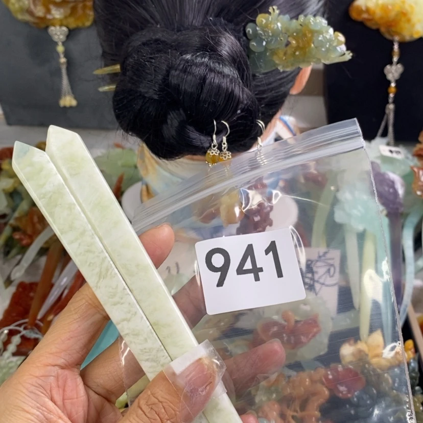 【闪购商品】岫玉发饰未镶嵌嫡*