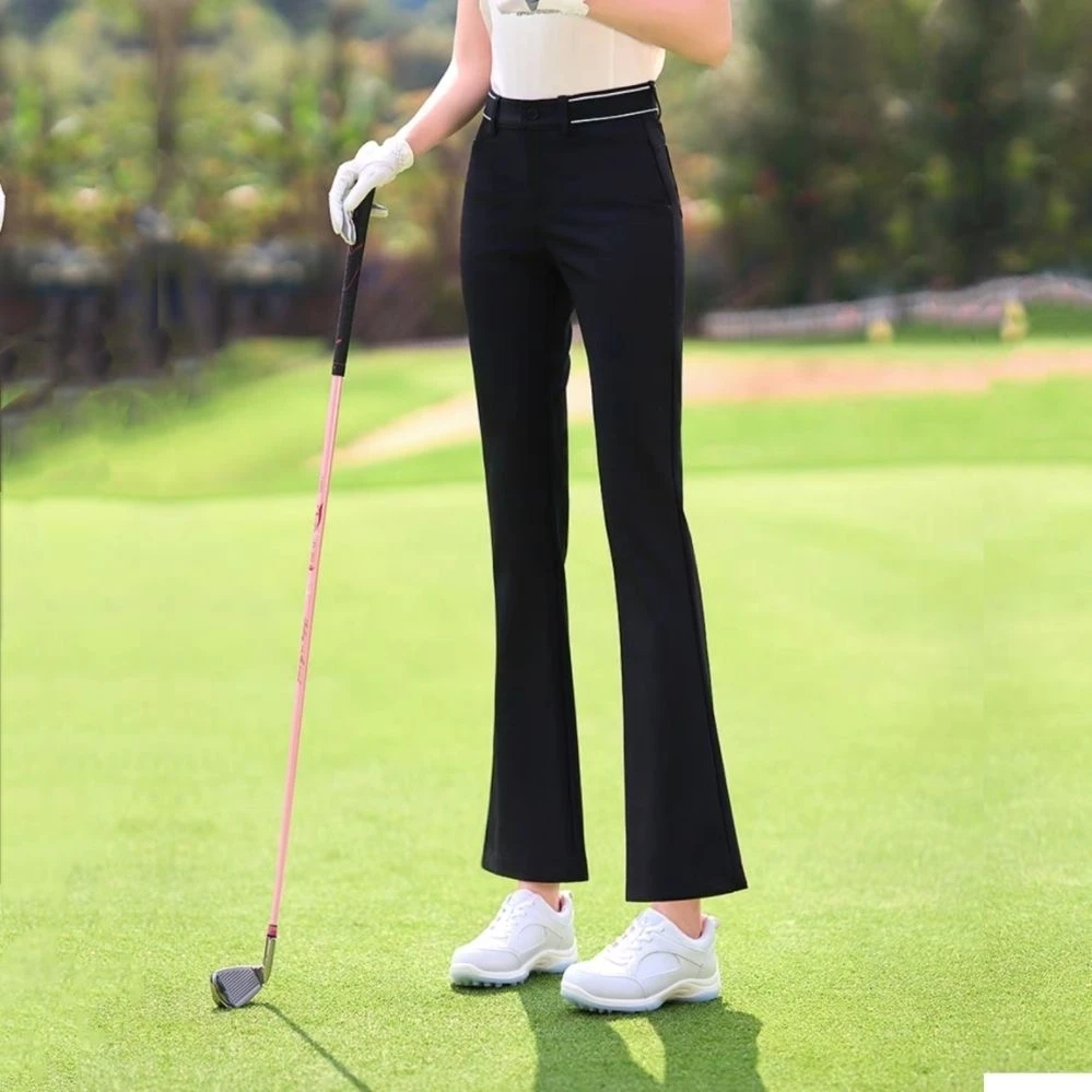 NA女士高尔夫微喇长裤秋季季防晒时尚运动裤高腰显瘦修身弹力