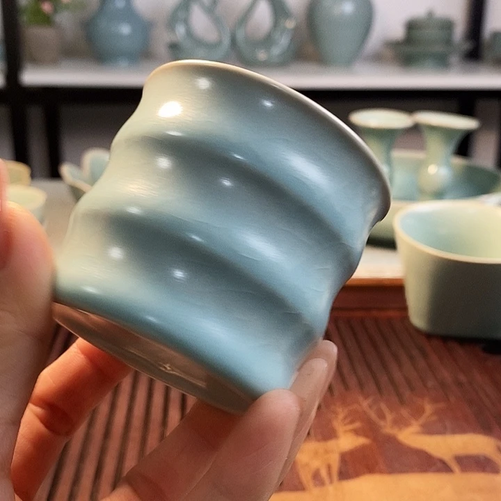 瓷片竹节杯一一一一一一一