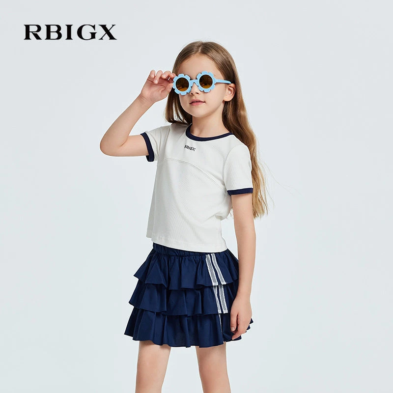 【商场同款】RBIGX瑞比克26夏季新款撞色烫钻撞色短袖T恤DT5BR2656