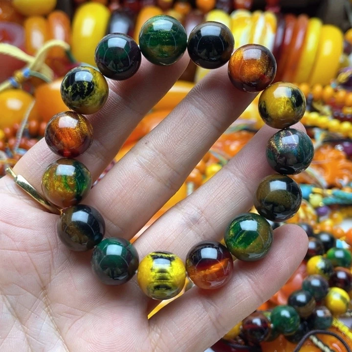 树脂制品125号白玉兰彩色手串