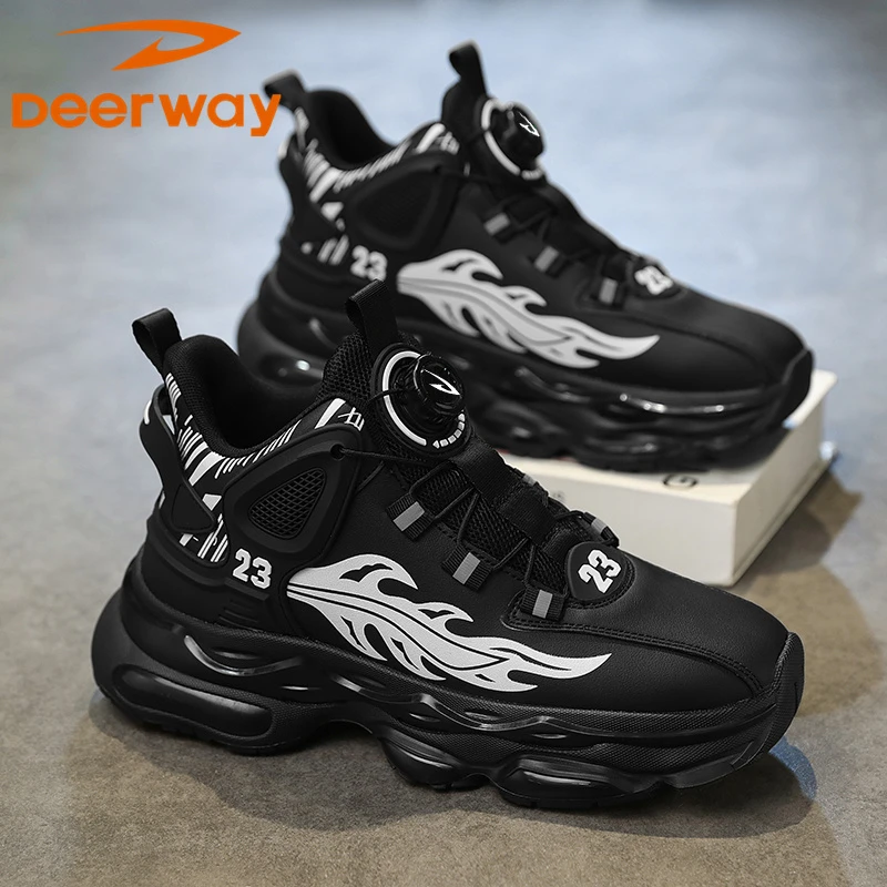 德尔惠秋季新款防滑耐磨时尚休闲鞋厚底休闲风潮流百搭男士运动鞋