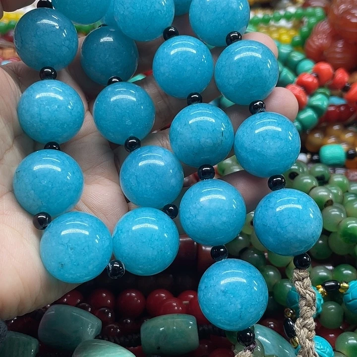 津***店玛瑙/玉髓未镶嵌玛瑙项链。手链珠子