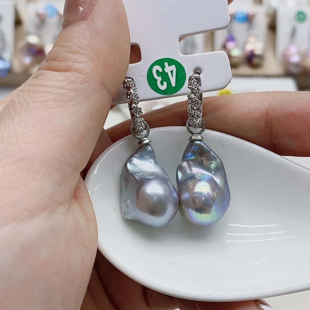 【闪购商品】银S925镶嵌淡水珍珠耳饰