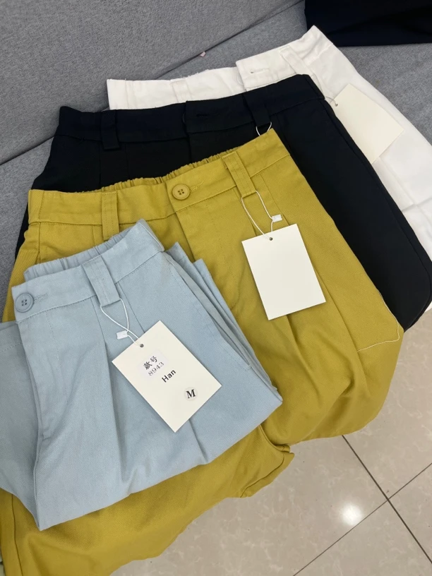 鞋爱·8943夏季新款高腰阔腿裤显瘦休闲短裤女