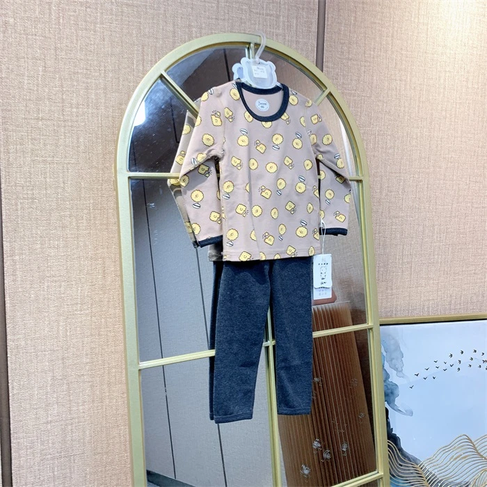 AR046  宝宝杏色秋衣套装