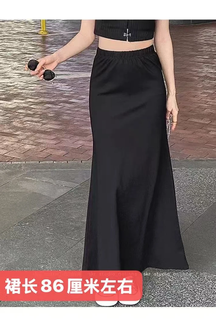 69911秋款黑色气质鱼尾裙