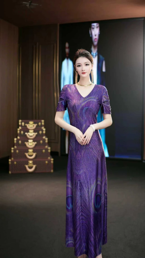 YINGHOU【曼曼】高贵轻奢优雅夏季设计师连衣裙 D2297