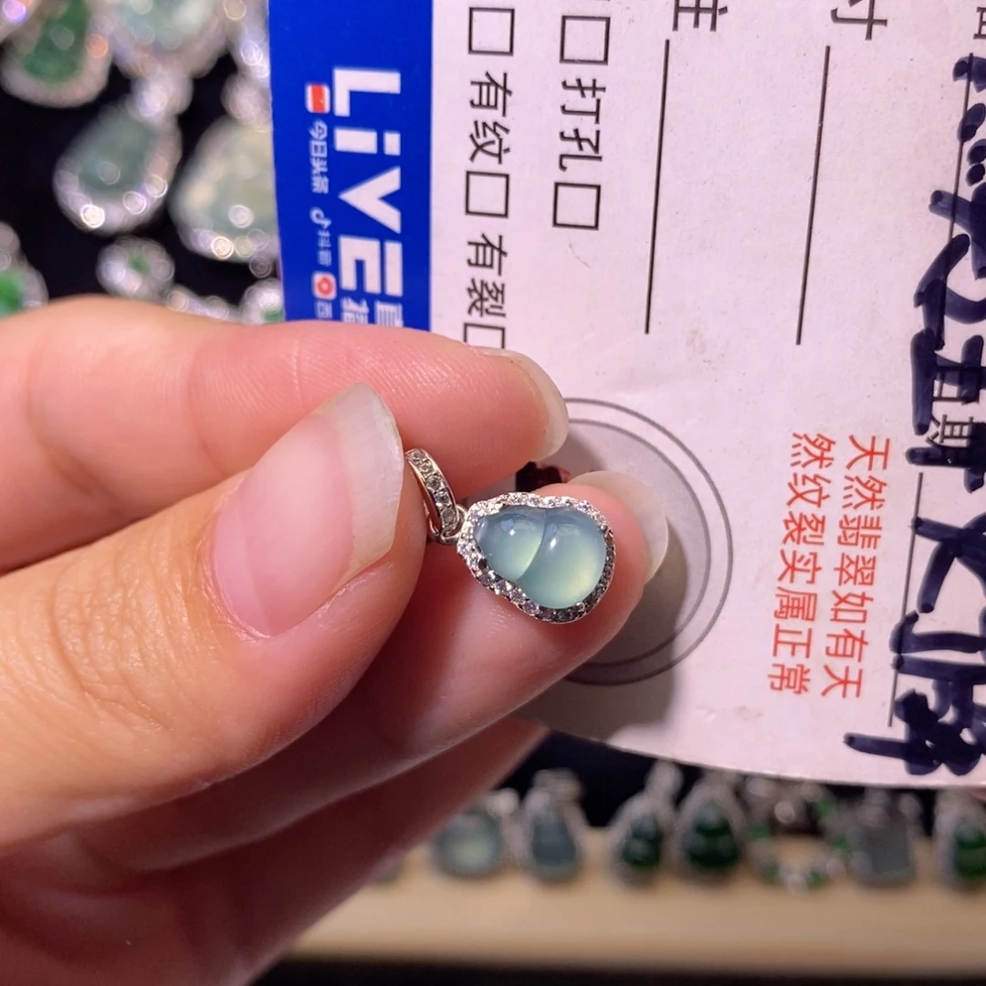 翡翠银S925镶嵌颈饰天然