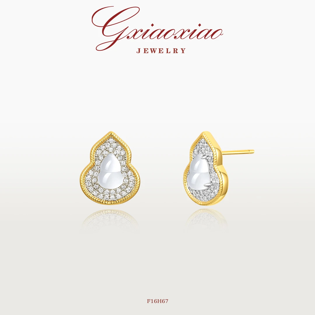 G XIAOXIAO 镀K金 新中式气质高级贵气百搭葫芦耳环 F16H67