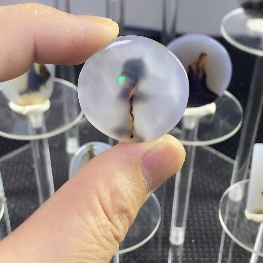 合成碳硅石非金属时尚图纹画面石饰品