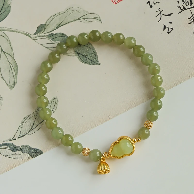 和田玉手链复古和田玉葫芦温柔风气质精美手链多样性发一-Y0226