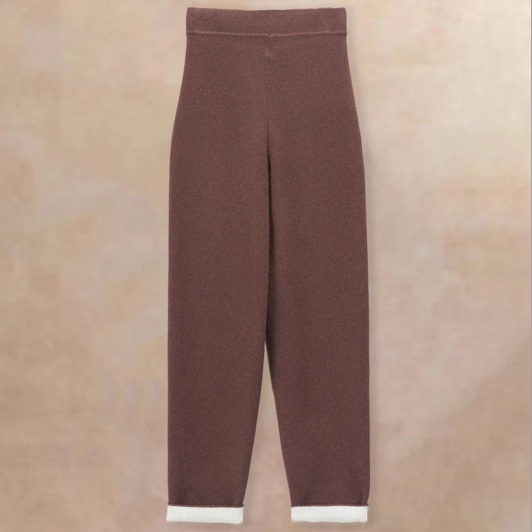 【重磅加厚空气层】羊绒直筒裤100纯山羊绒显瘦高腰加厚22285