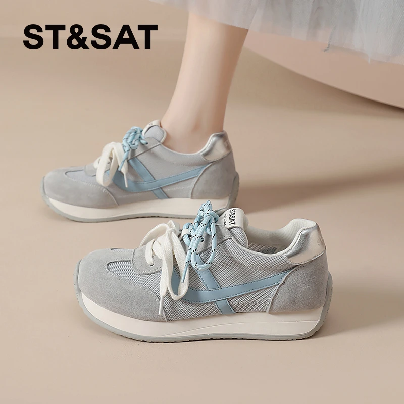 星期六透气德训鞋夏季2025新款运动时尚休闲鞋不累脚薄款胶粘女鞋