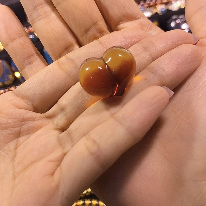 蓝珀未镶嵌珠宝奇石墨西哥红蓝爱心屁桃