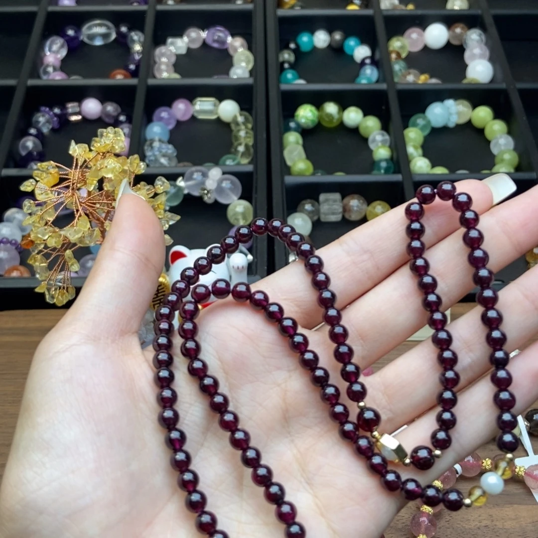 合金水晶手链石榴石