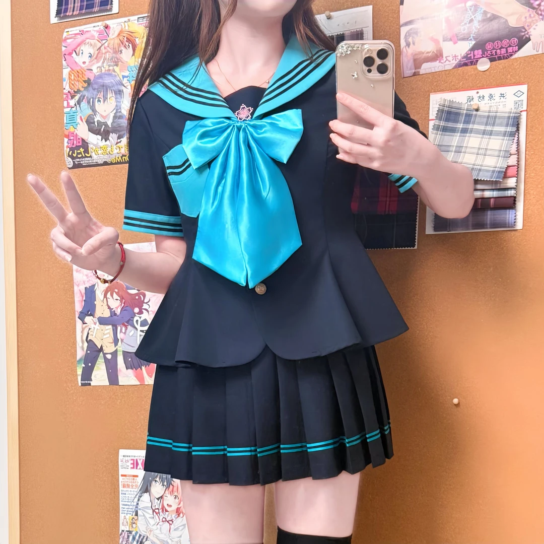 2025夏季新款原创水手服收腰上衣百褶裙日系制服套装