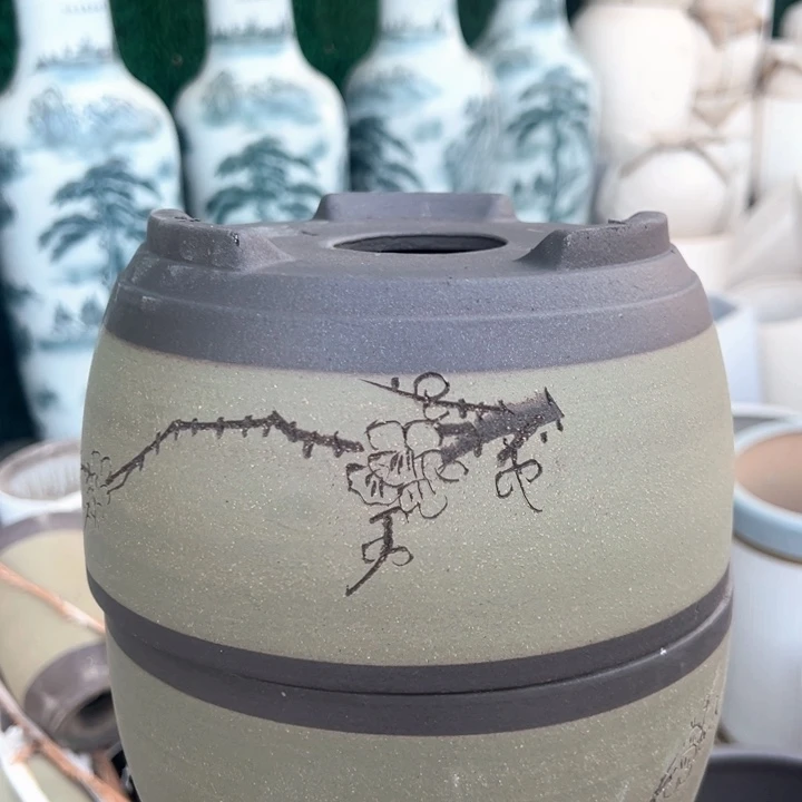 红陶紫砂碗盆口20