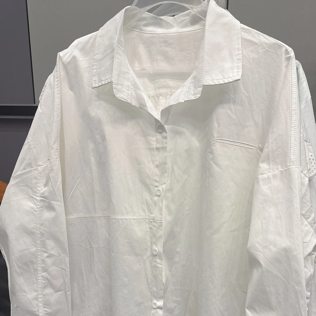 新款大开叉长款衬衫袜