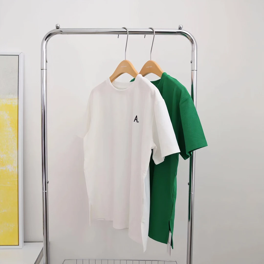 质感开叉华夫格刺绣T恤 夏季圆领百搭短袖T恤  Z1801款