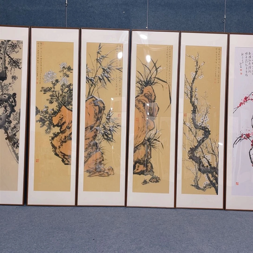 国画手绘作品带框