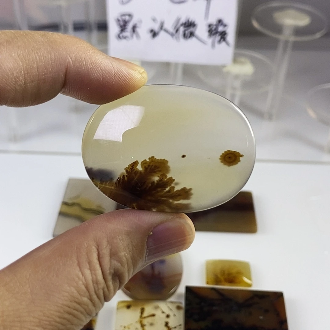 合成碳硅石非金属时尚图纹画面石饰品