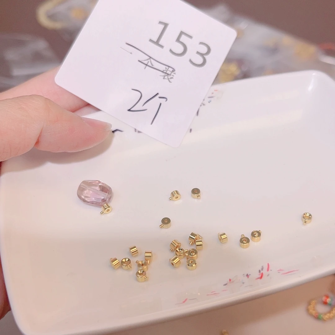 水晶珠宝半成品银S925镀金镶嵌153