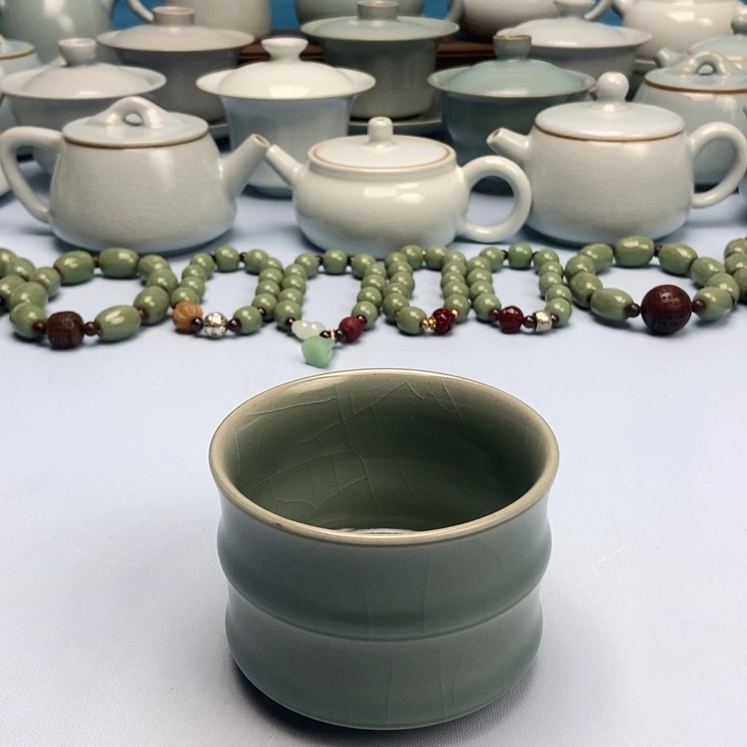 杯微瑕仿古釉竹节杯原矿原釉原产地