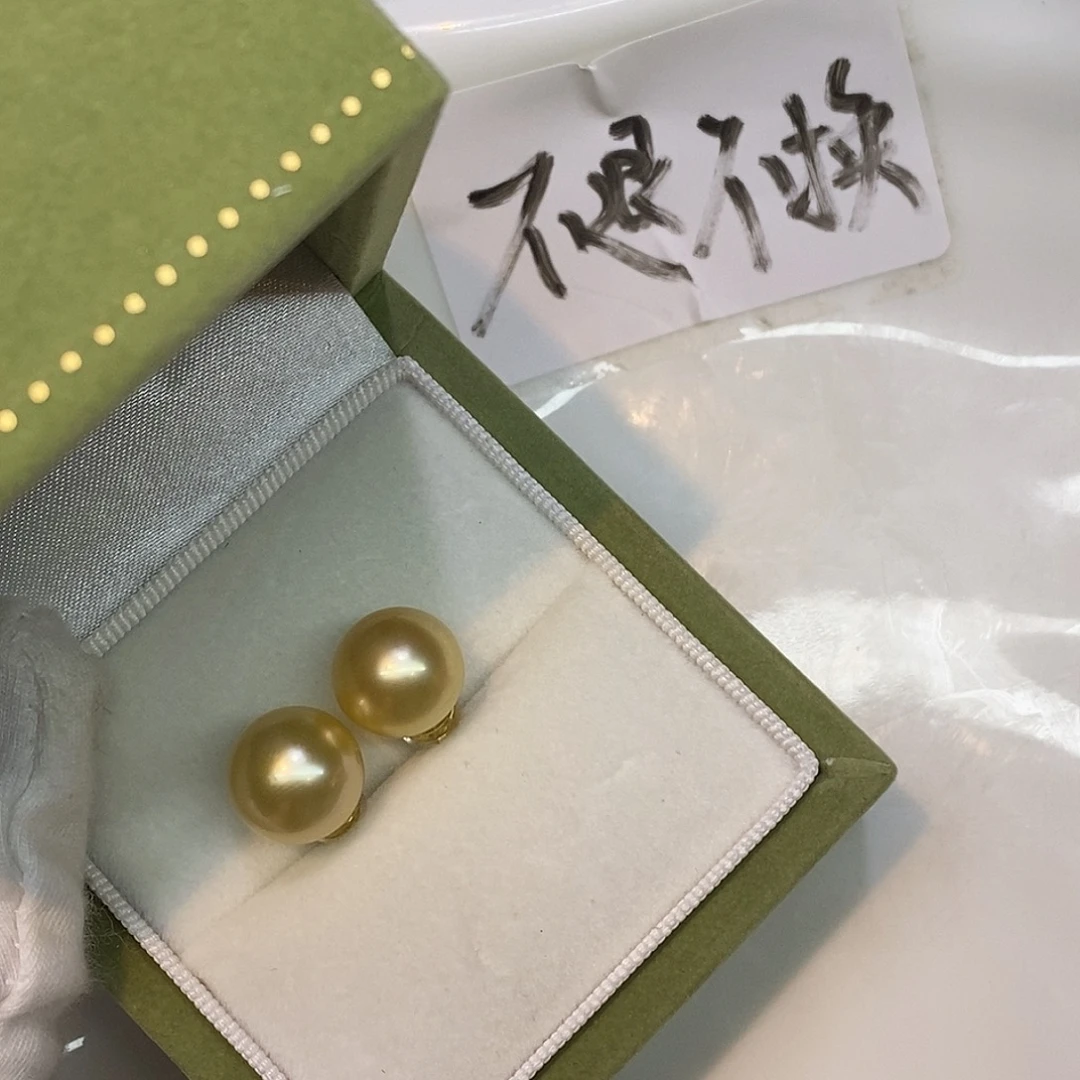 海水珍珠银S925镶嵌耳饰